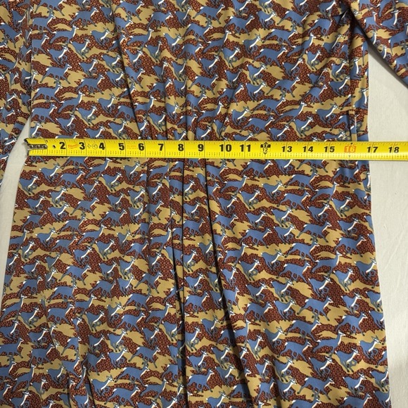 BROOKS BROTHERS Silk Dress Deer Animal Print Slinky Stretch Womens XL Wrap - Picture 14 of 16